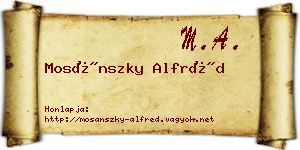 Mosánszky Alfréd névjegykártya